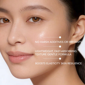LEADERS peptide complex graphic illustrating skin reinforcement and anti-aging benefits.