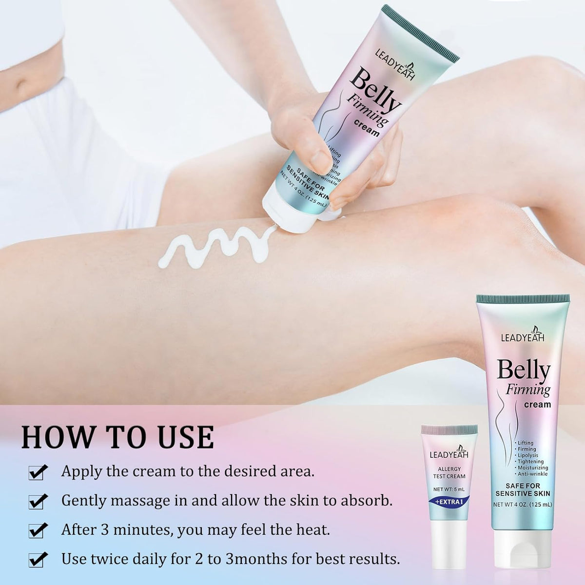 Leadyeah B Flat Belly Firming Cream smooth skin after application