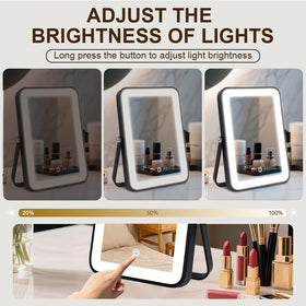 Leadzones mirror with 360-degree rotation for flexible angles during makeup and skincare.