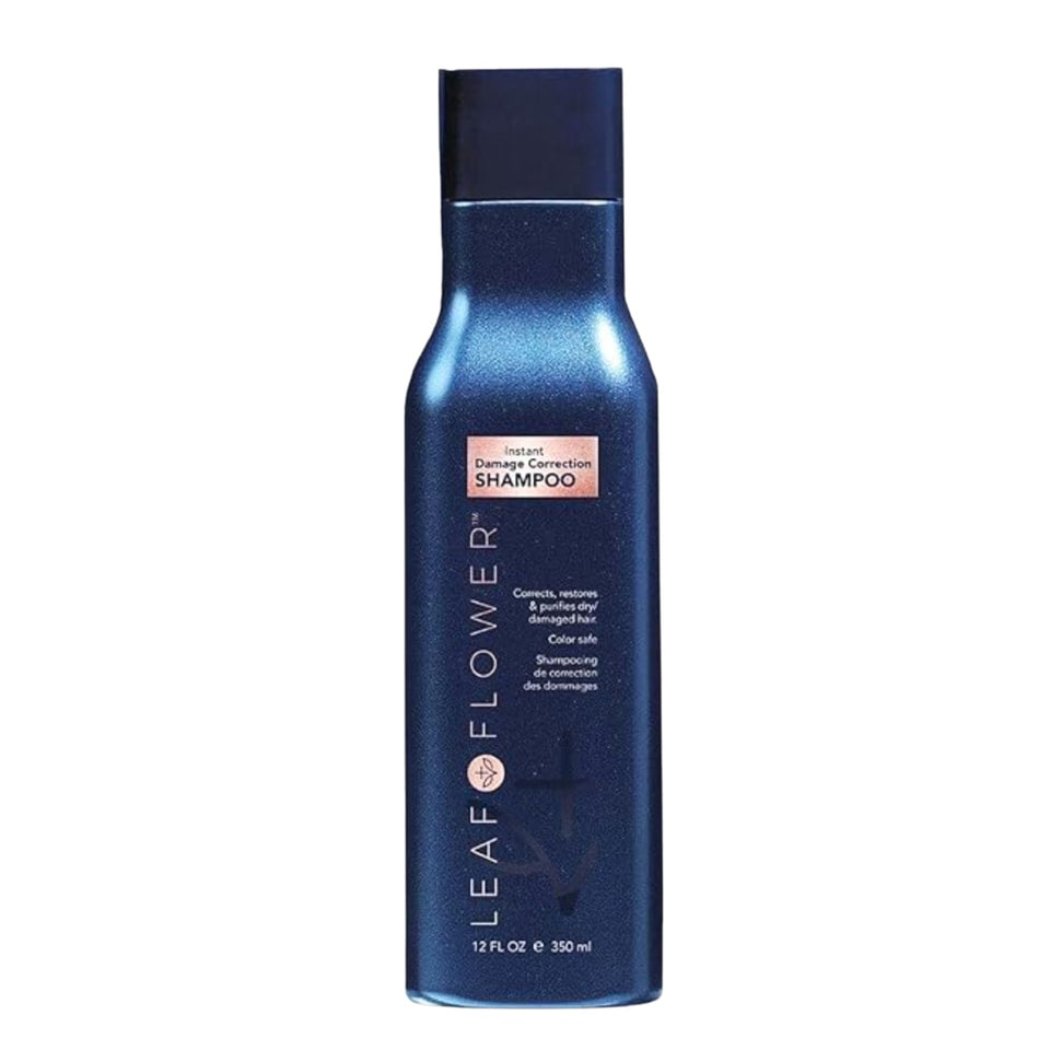 Leaf & Flower Nourishing Shampoo bottle front in blue packaging for healthy scalp