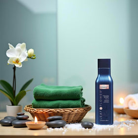 Leaf & Flower Nourishing Shampoo foam poured into hand
