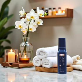 Leaf & Flower Instant Frizz Remedy being pumped for quick, lightweight styling