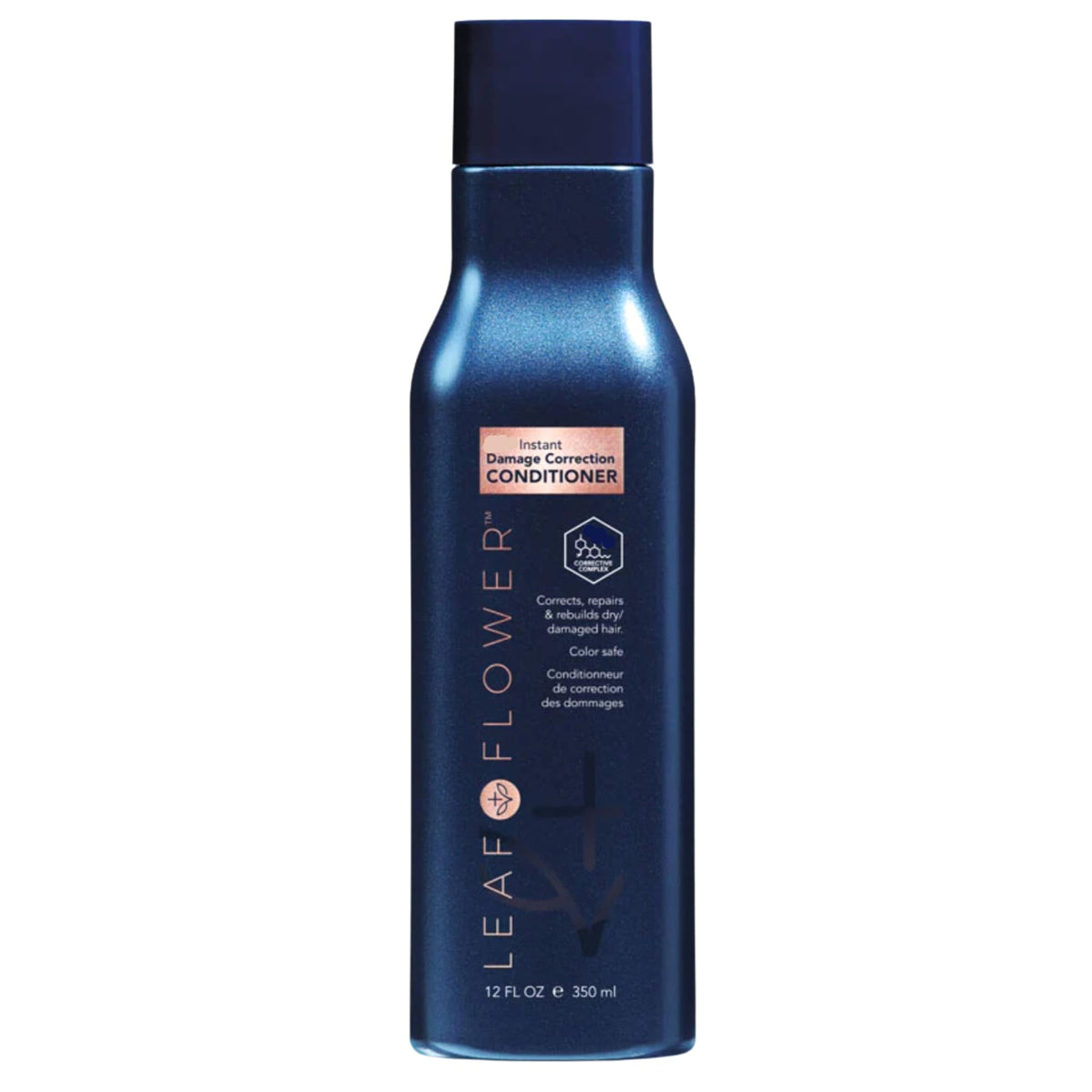 Leaf and Flower Nourishing Conditioner bottle with blue packaging supports color care and smoothness.