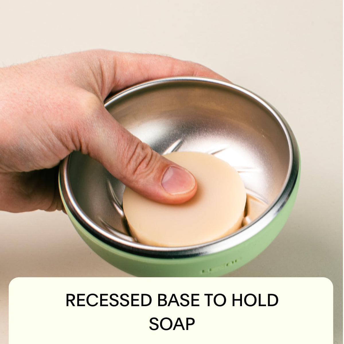 Leaf Shave brush handle with built-in measuring cup for precise soap-to-water balance.