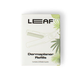 Leaf Shave Dermaplaner refill pack with guard and blade for sustainable dermaplaning.