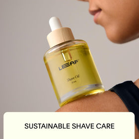 Leaf Shave packaging and 1.7 fl oz bottle