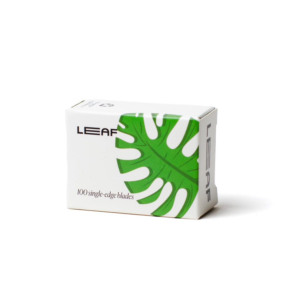 Leaf Shave platinum-coated blades for a precise, smooth shave