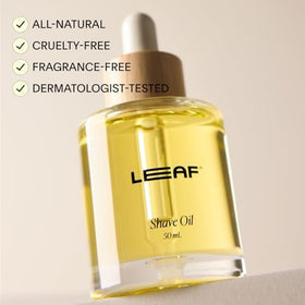 Leaf Shave post-shave oil bottle with dropper for hydration