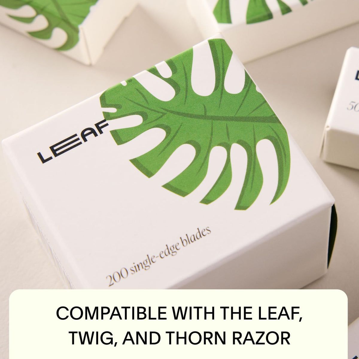 Leaf Shave recycling tin with blades supports low-waste grooming
