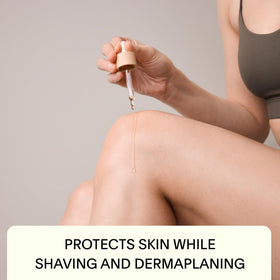 Leaf Shave refillable bottle closeup for sustainability