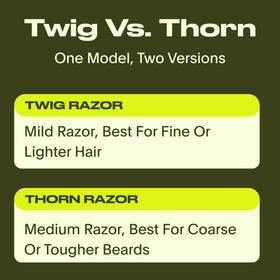 Leaf Shave Thorn in-use close-up showing blade alignment.