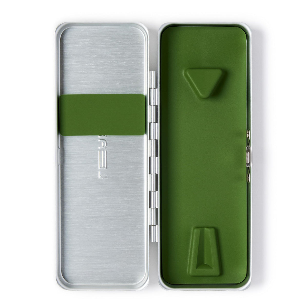 Leaf Shave travel case accommodates a 50-pack of blades for trips.