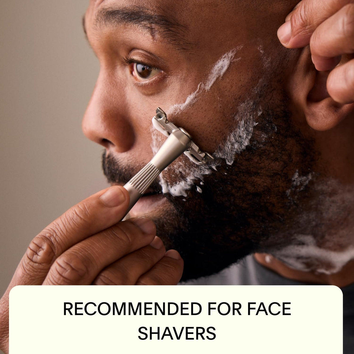 Leaf Shave Twig razor backweighted handle offers steady control during shaving