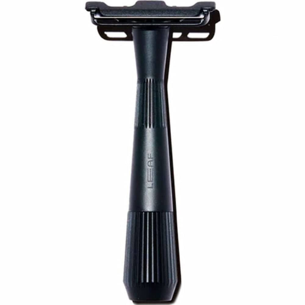 Leaf Shave Twig Razor with Magnetic Load showing easy blade changes for crisp, controlled shaves.
