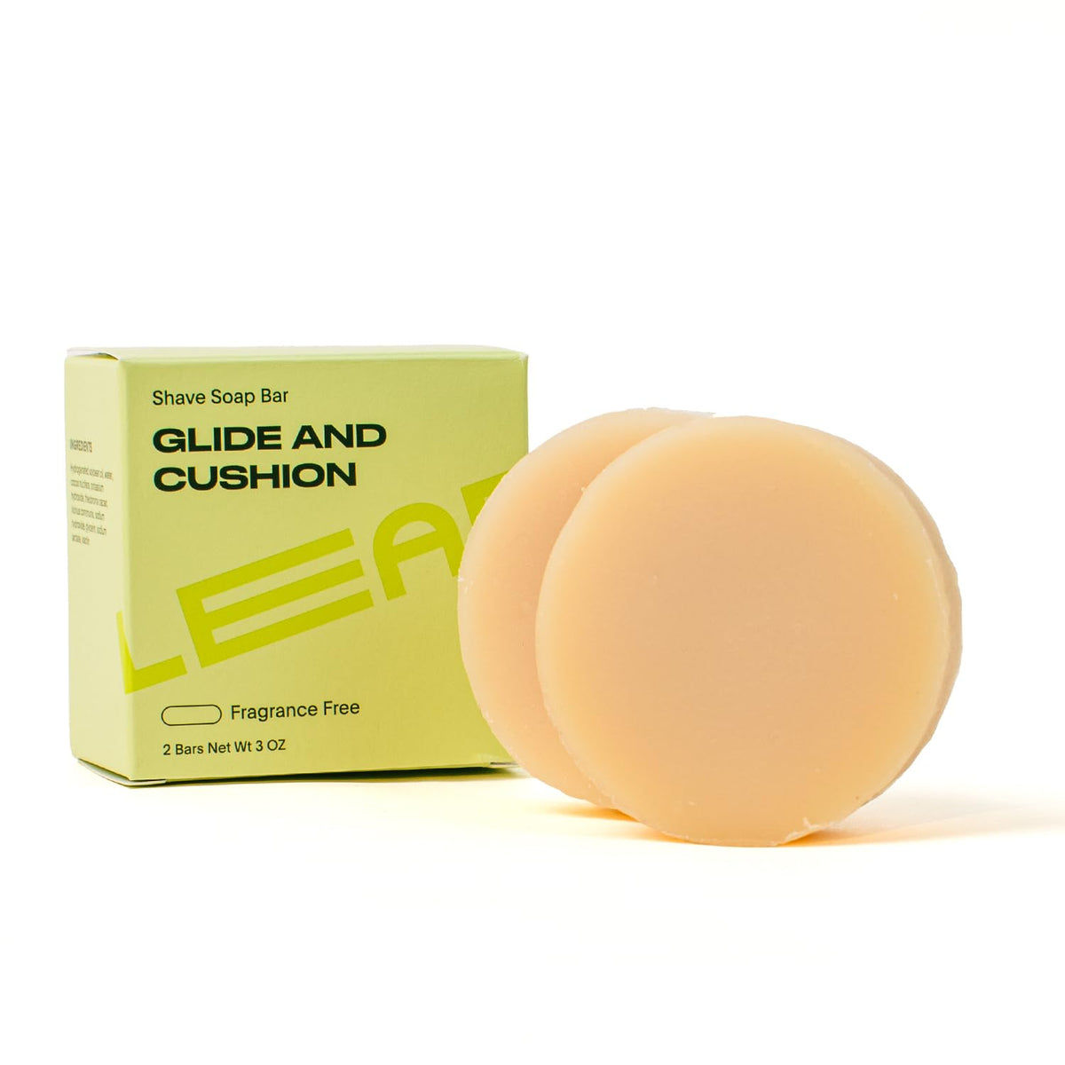 Leaf Shave unscented soap bar duo front view showing gentle skin prep