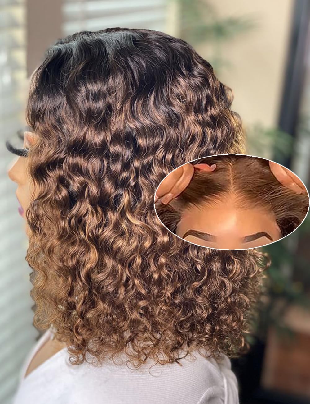 Lealife 12-inch highlight blonde wig front view shows natural movement for daily wear.