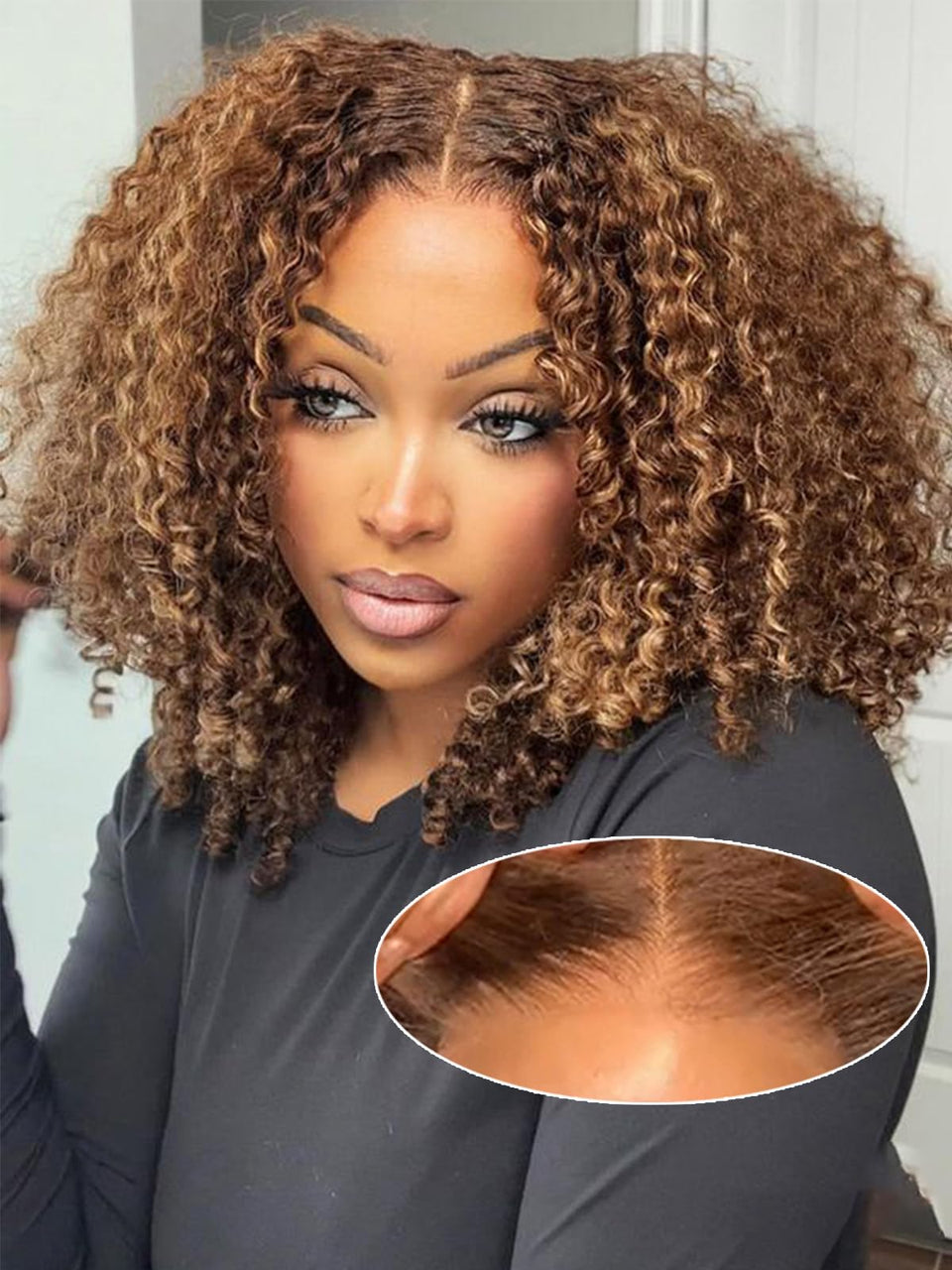 Lealife 14-inch kinkycurly wig for quick wear-and-go glueless styling.