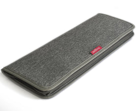 LeanTravel tie-case organizer grey pouch keeps ties neatly packed and protected during travel