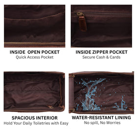 Leather & Latch zipper details provide smooth closures and durable performance.