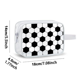 Lebaley soccer makeup bag keeps cosmetics and personal items organized during travel.