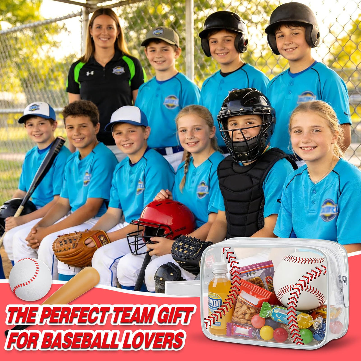 Lebaley baseball snack bags transparent windows provide quick access during travel.