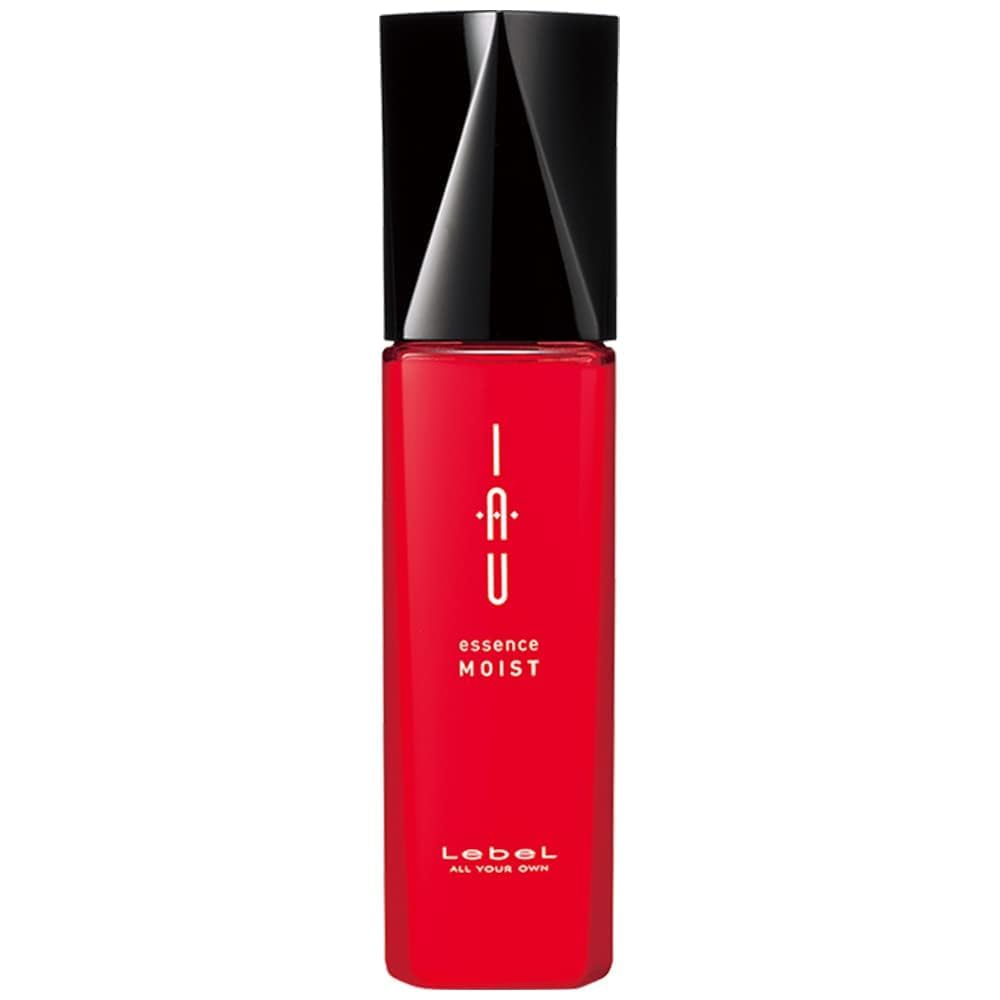 Lebel Cosmetics IAU Essence Moist bottle showcases hydrating skincare in a sleek package.