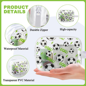 Lebaley soccer pouch close-up shows waterproof PVC and durable zipper for travel