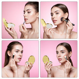 LECEHIVO 12-pack display of portable mirrors for events.