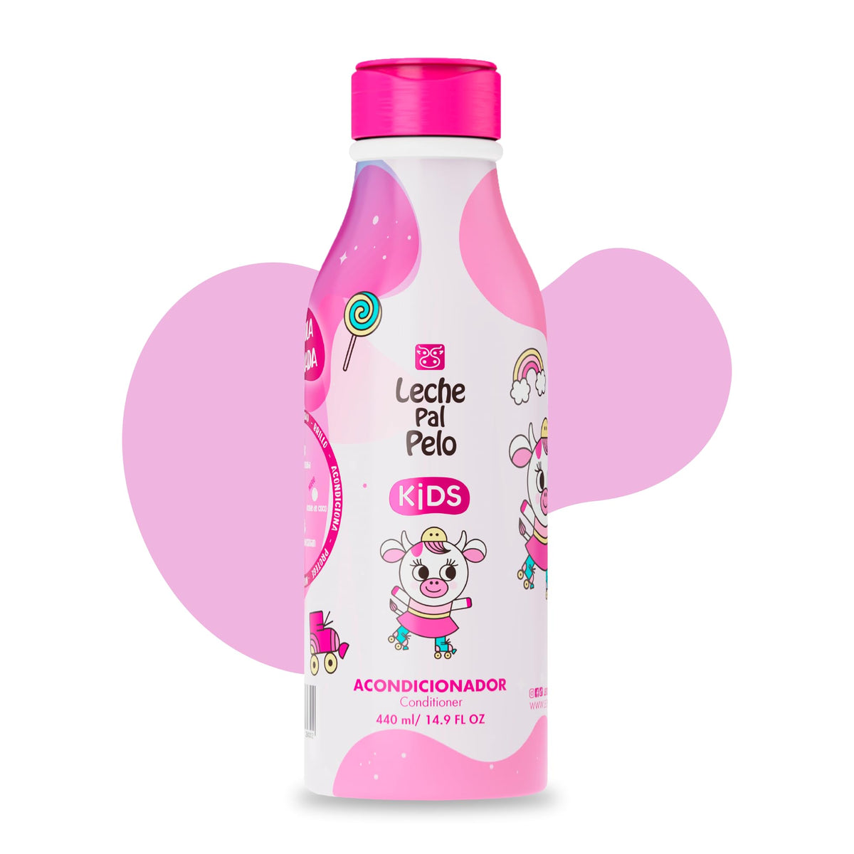 Leche Pal Pelo Kids conditioner bottle pour for easy detangling