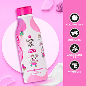 Leche Pal Pelo Kids conditioner texture close-up for gentle daily care