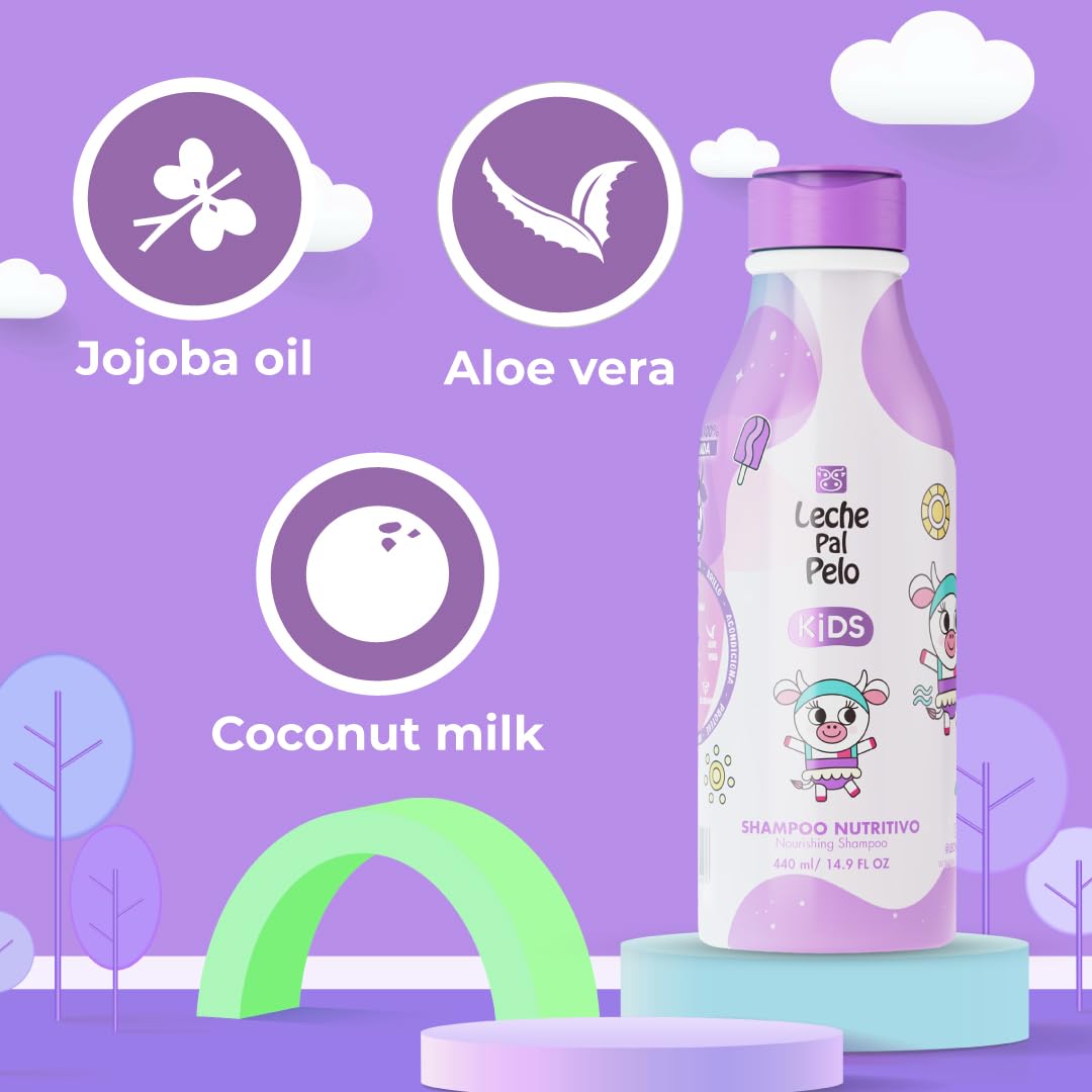Leche Pal Pelo Kids Nourishing Shampoo pour nozzle for easy daily use