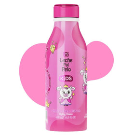 Leche Pal Pelo Kids Styling Cream bottle shows gentle frizz control for curly hair