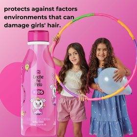 Leche Pal Pelo Kids Styling Cream highlights Abyssinian, jojoba and coconut oils