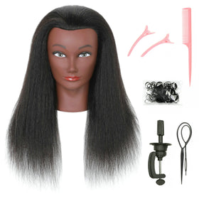 LECIPO mannequin head with 22-inch real hair for authentic braiding practice