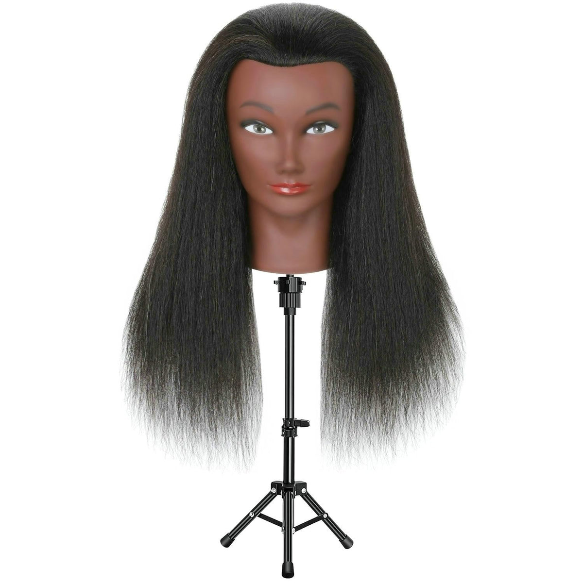 LECIPO real-hair mannequin head ideal for washing, curling, and styling practice
