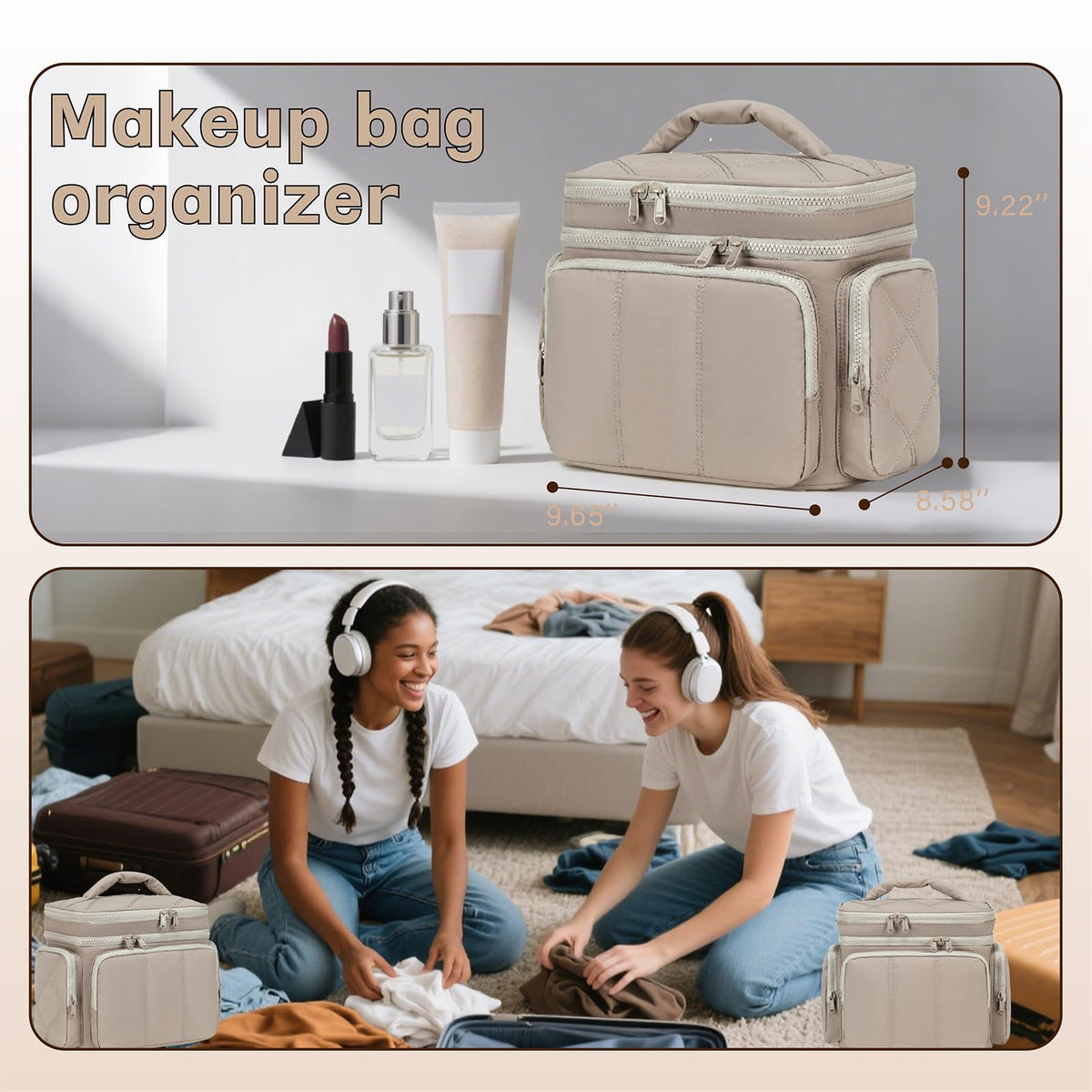 LEDAOU 11L capacity holds 50 toiletries for weekend trips.