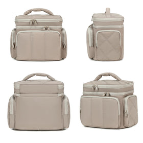 LEDAOU 6-mesh-pockets interior keep bottles organized and upright.