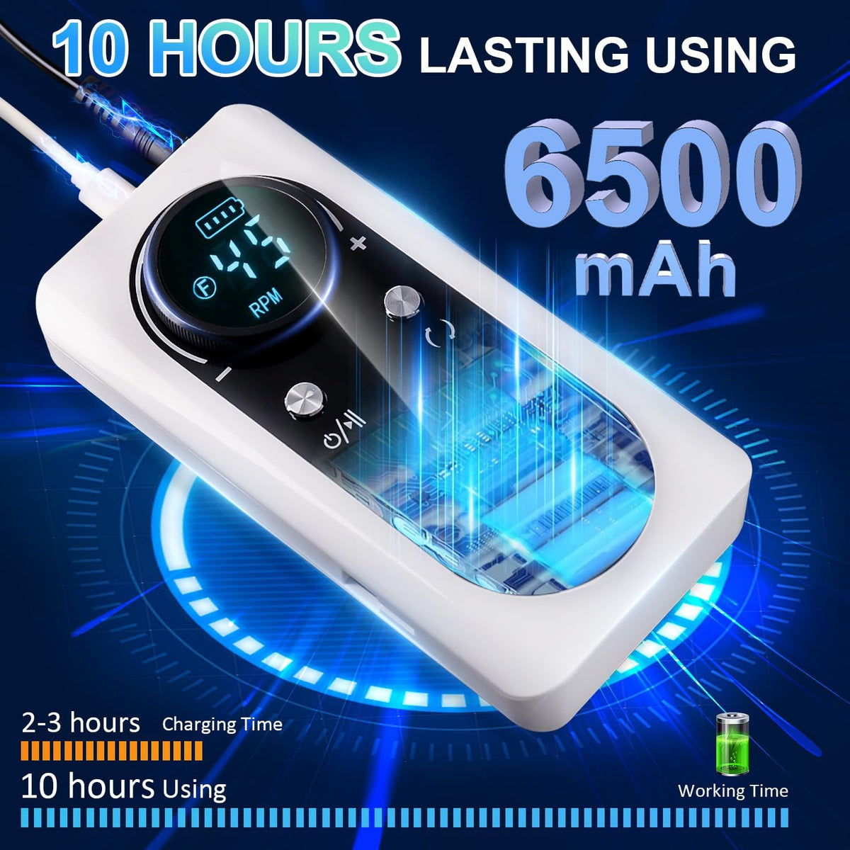 LEDSUUEI nail drill speed 45000rpm enables fast material removal with minimal heat