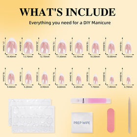 Leefrei 16 sizes display for finding your perfect press-on nail fit.