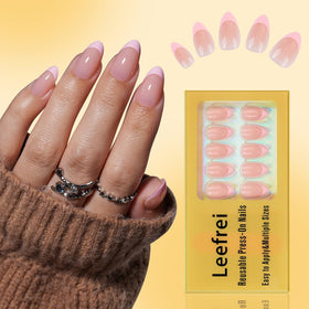 Leefrei nail glue included for secure, long-lasting wear.
