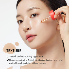 Leegeehaam azelaic ampoule swatch on skin demonstrating quick absorption