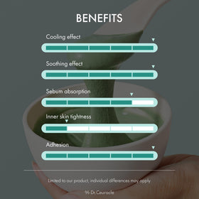 Leegeehaam Dr.Ceuracle Spirulina cooling mask on skin showing a refreshed glow