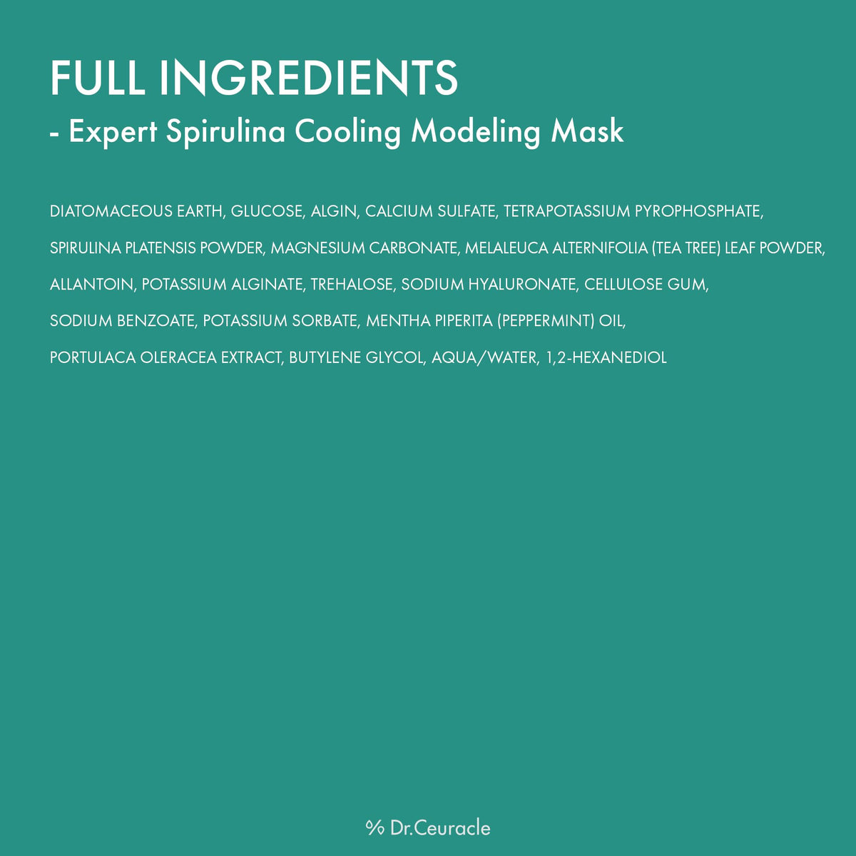 Leegeehaam Dr.Ceuracle Spirulina cooling mask packaging tub for easy use