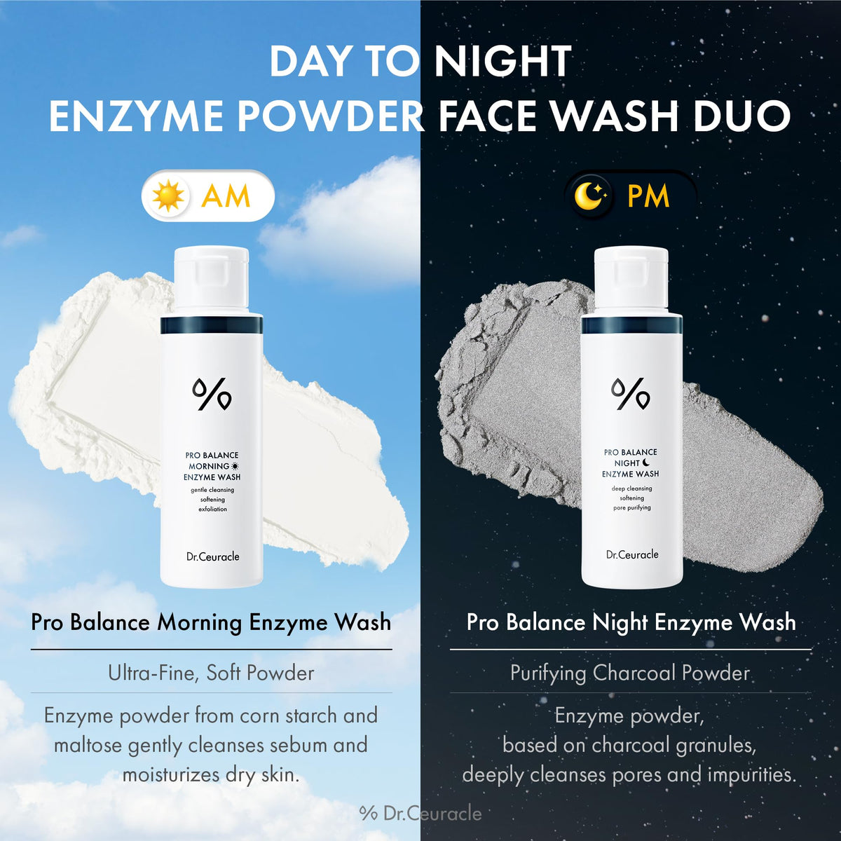 Leegeehaam Dr.Ceuracle Pro Balance powder wash night routine cleanses pores before bed
