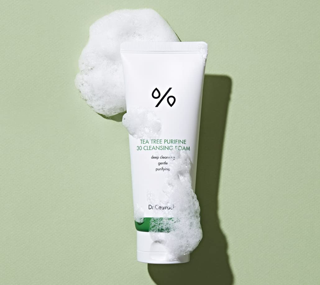 Tea tree extract emphasis highlighting soothing cleanse for sensitive or troubled skin