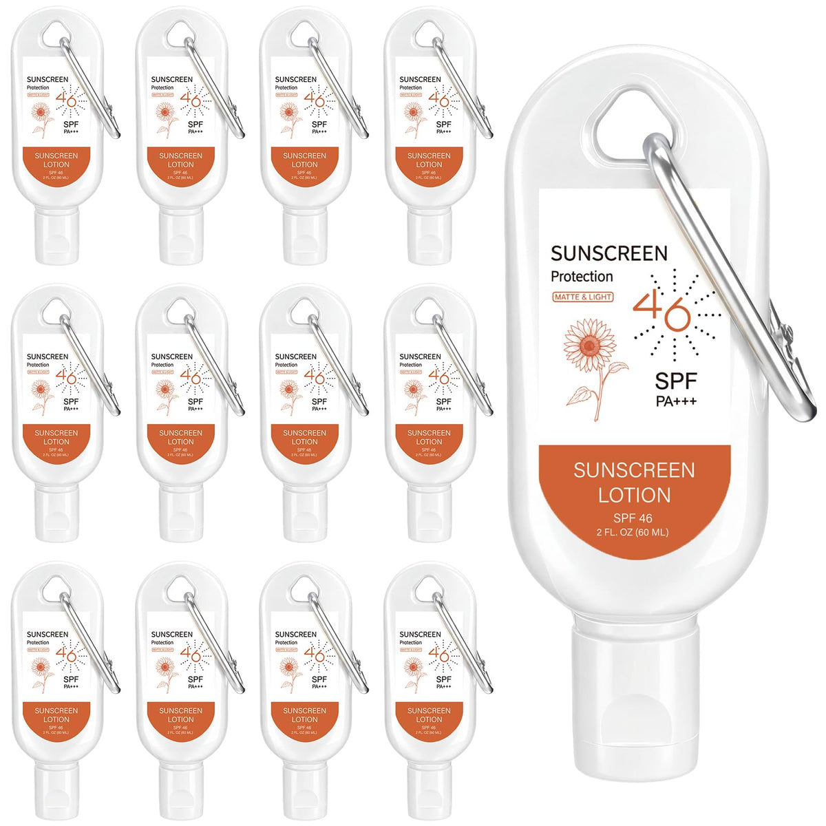 Leelosp 2 oz mini sunscreen with clip and floral design for on-the-go sun protection.