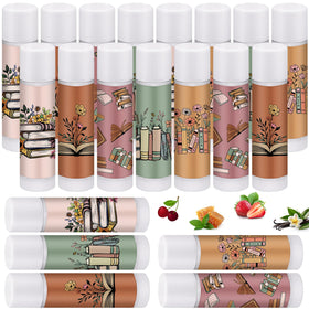 Leelosp 15-pack bookish lip balms set, ideal for gifting to readers.