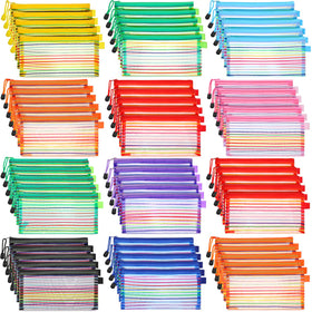 Leelosp 80-pcs mesh pouch set in 10 colors for versatile storage