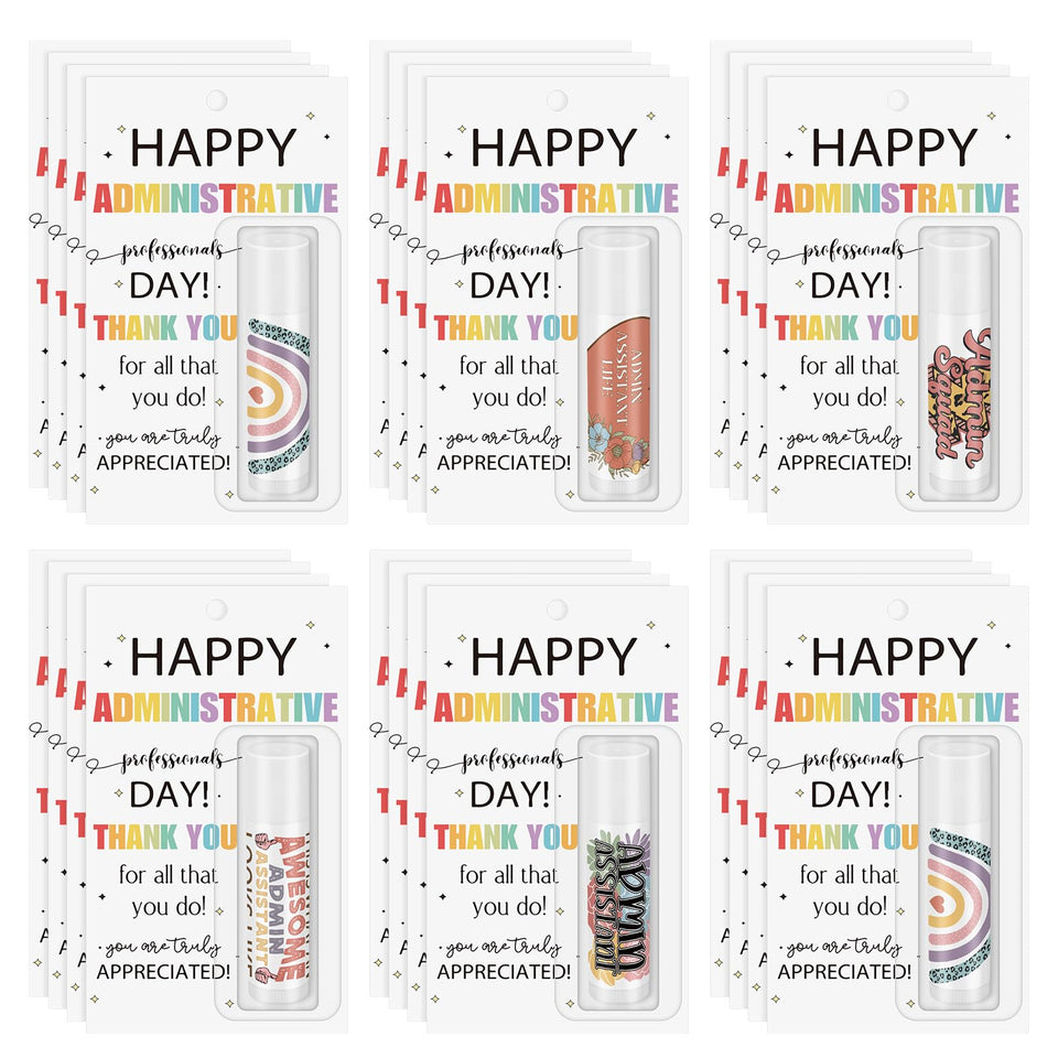 Leelosp admin day lip balm pack with boho design, ideal desk gift.