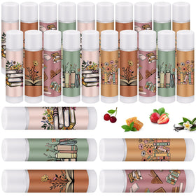 Leelosp bookish lip balms bulk 25-pack for sharing at book clubs